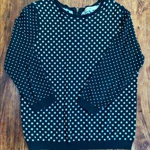 LOFT Navy Polka Dot Sweater